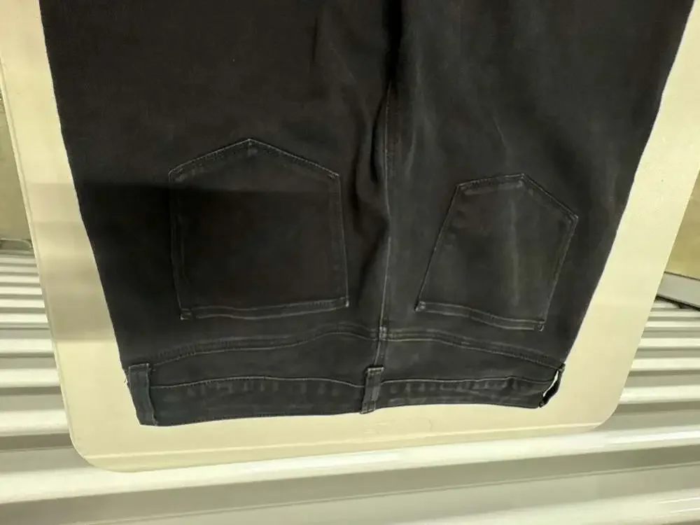 Stretch cotton denim pants in black